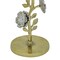 Flower Side Table with Glass Top | Decorative Sculptural End Table | Aluminum Base | Accent Table for Living Room | 16x16x23.75"